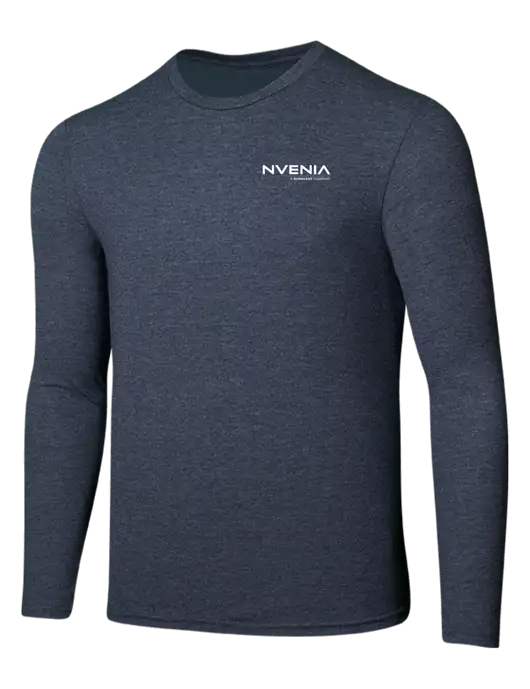Seriously Soft Heathered Navy Long Sleeve T-Shirt w/nVenia Logo
