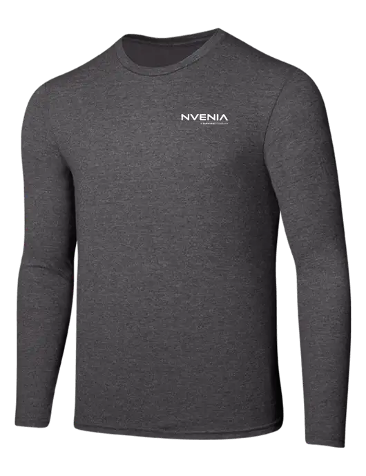 Seriously Soft Heathered Charcoal Long Sleeve T-Shirt w/nVenia Logo
