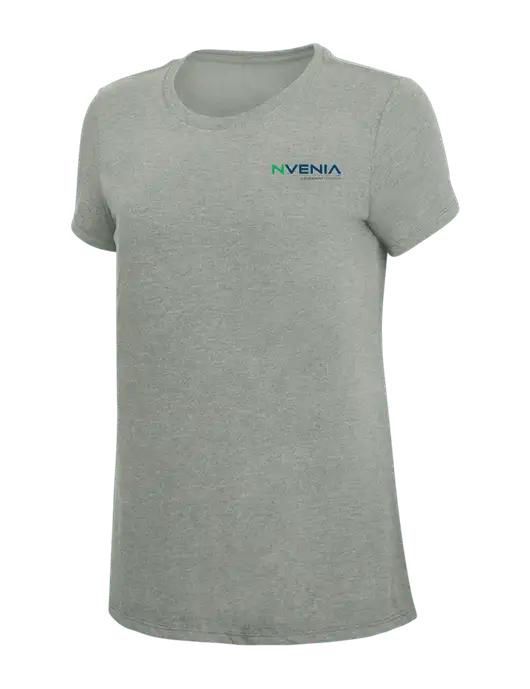 Womens Simply Soft Grey Frost 4.5oz  Poly/Combed Ring Spun Cotton T-Shirt w/nVenia Logo