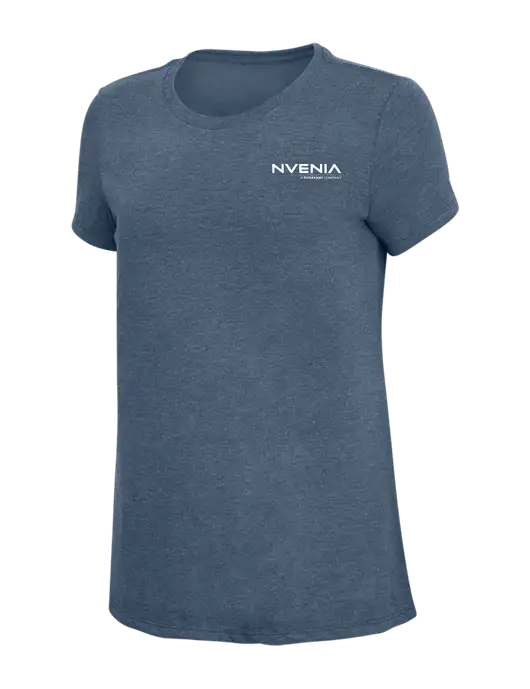 Womens Simply Soft Navy Frost 4.5oz  Poly/Combed Ring Spun Cotton T-Shirt w/nVenia Logo