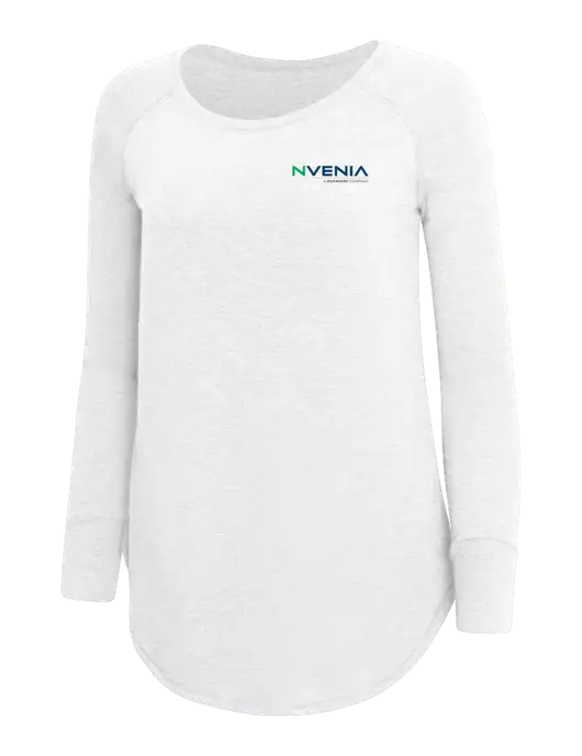 Womens Perfect Wide Collar Tunic Tri-Blend White 4.5 oz T-Shirt w/nVenia Logo