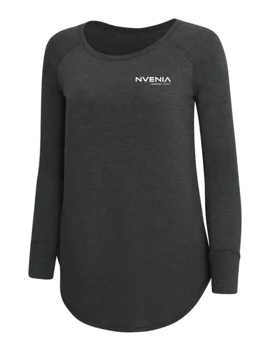 Womens Perfect Wide Collar Tunic Tri-Blend Black Frost 4.5 oz T-Shirt w/nVenia Logo