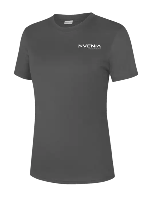  Womens Dark Grey PosiCharge Competitor Tee w/nVenia Logo