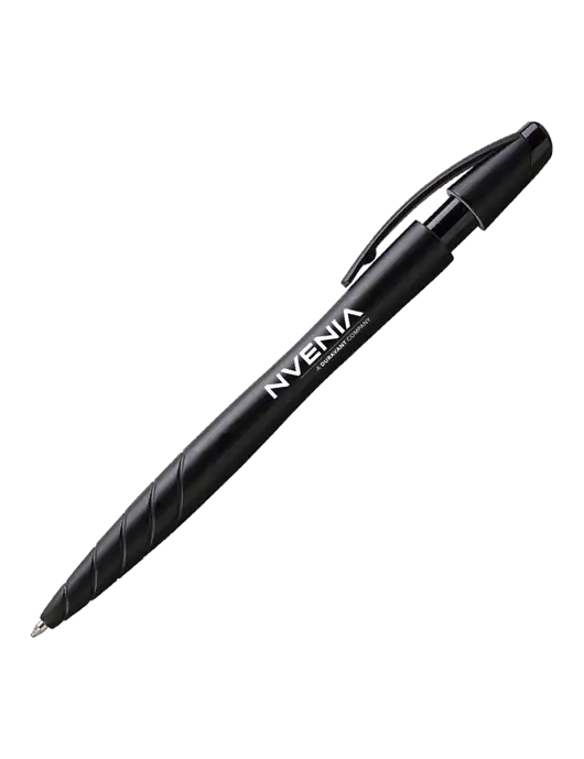 Awali Black Metallic Pen - Black Ink w/nVenia Logo