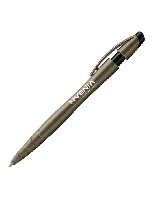 Awali Grey Metallic Pen - Black Ink w/nVenia Logo
