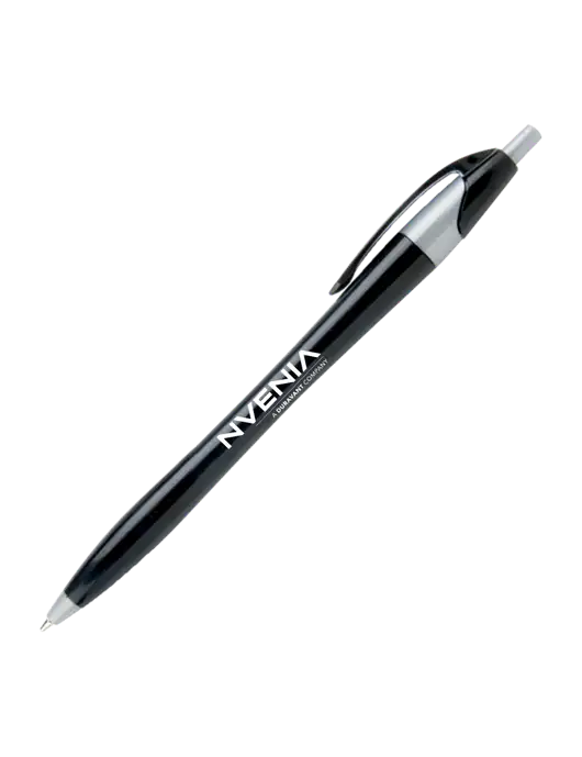 Novella Black/Silver Corporate Pen - Blue Ink w/nVenia Logo