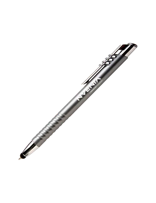 Schirhart Grey Stylus Pen - Blue Ink w/nVenia Logo