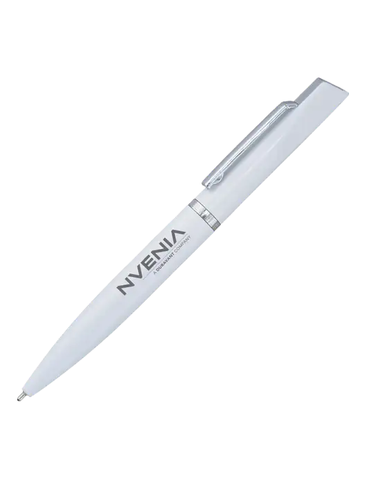 Santos White Pen - Black Ink w/nVenia Logo