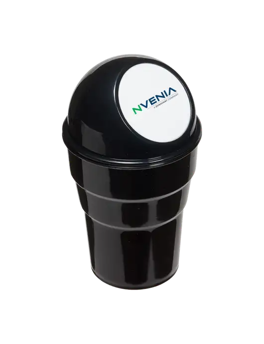 Black Car Cup Holder Trash Can w/nVenia Logo