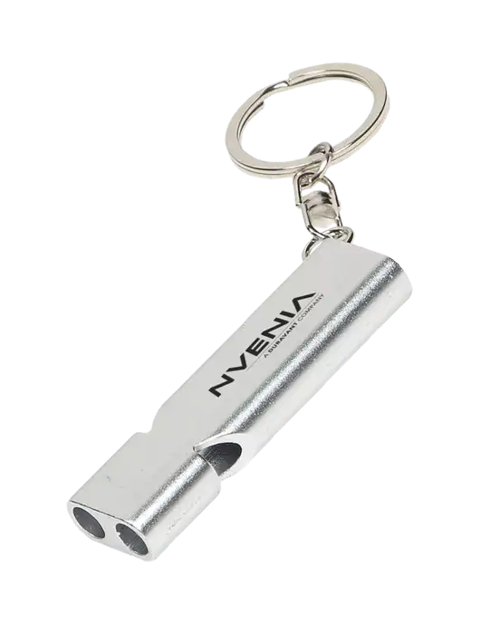 Quick Alert Silver Safety Whistle w/nVenia Logo