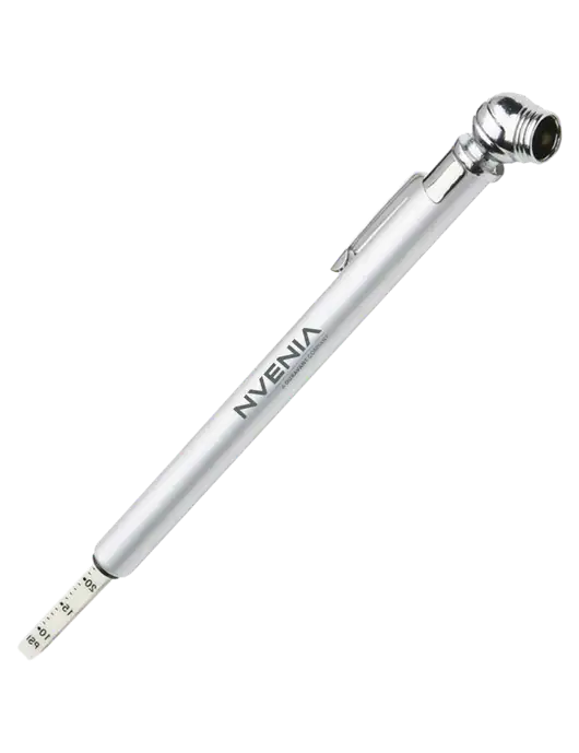 Quick View Silver Tire Gauge w/nVenia Logo