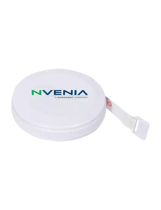 White Round Tape Measure w/nVenia Logo