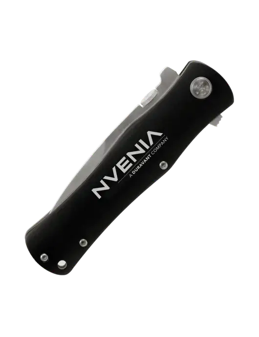 Black Folding Knife with Pocket Clip w/nVenia Logo