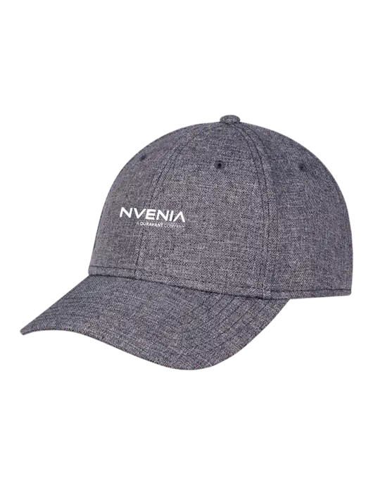 Heather Charcoal Structured Linen Look Cap Hook & Loop w/nVenia Logo
