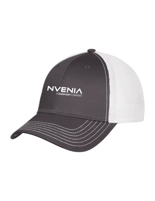 Dark Grey/White Mesh Trucker Cap Snap Back w/nVenia Logo