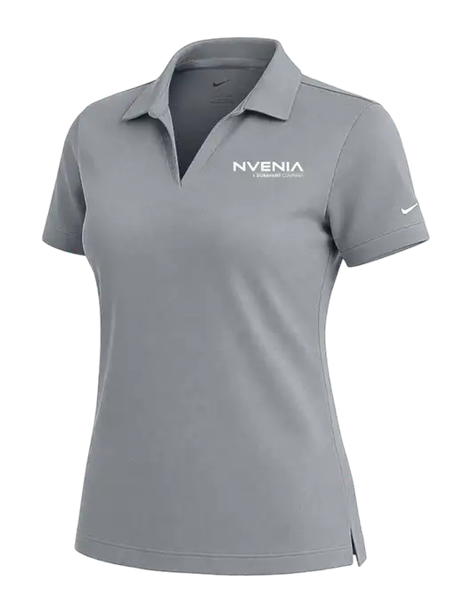 NIKE Medium Grey Womens Dri-Fit Micro Pique Polo w/nVenia Logo