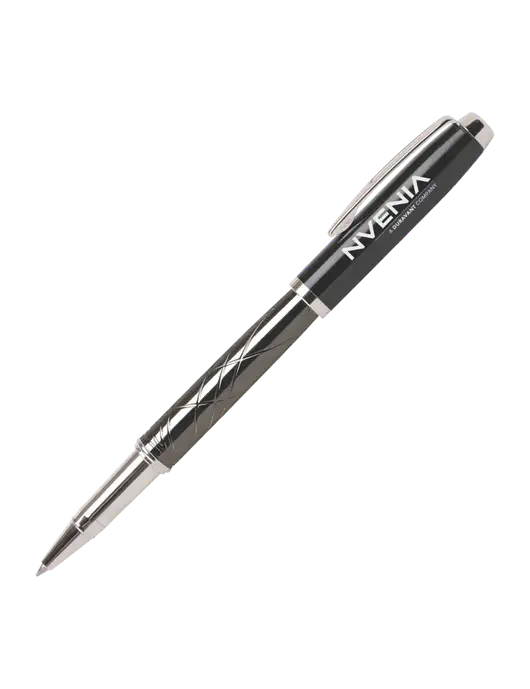 Modernist Black Rollerball Pen - Black Ink w/nVenia Logo