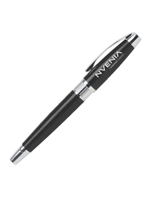 Masscotti Black Rollerball Pen - Black Ink w/nVenia Logo