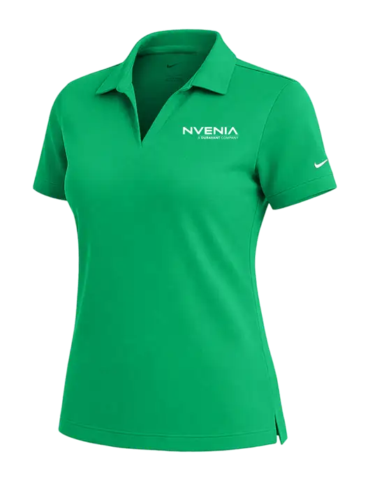 NIKE Kelly Green Womens Dri-Fit Micro Pique Polo w/nVenia Logo