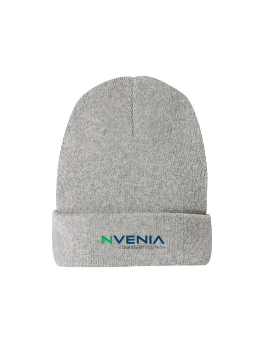 Recycled Light Heather Grey Beanie w/nVenia Logo