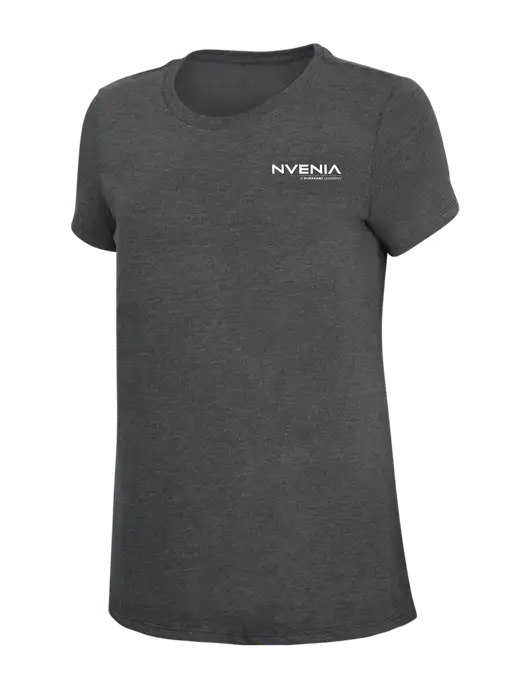 Womens Simply Soft Charcoal 4.5oz Poly/Combed Ring Spun Cotton T-Shirt w/nVenia Logo
