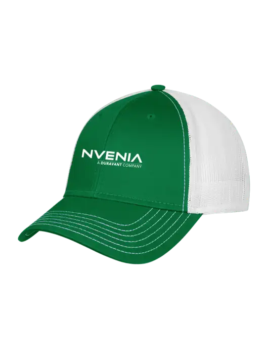 Kelly & White Mesh Trucker Cap Snap Back w/nVenia Logo