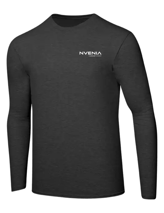 Ring Spun Dark Heather Grey 4.5 oz Long Sleeve T-Shirt w/nVenia Logo