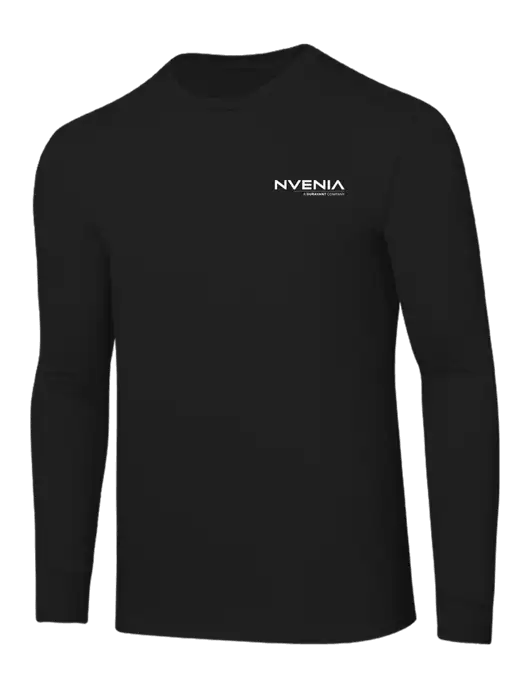 Core Blend Black Long Sleeve Tee w/nVenia Logo