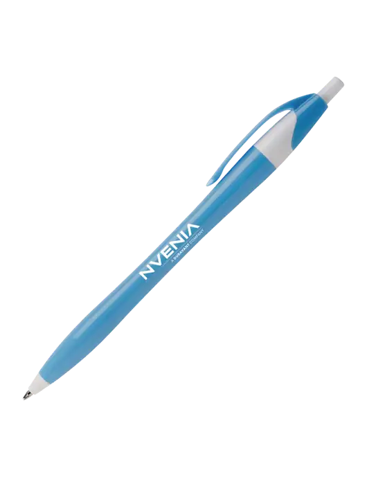 Novella Light Blue/White Breeze Pen - Blue Ink w/nVenia Logo
