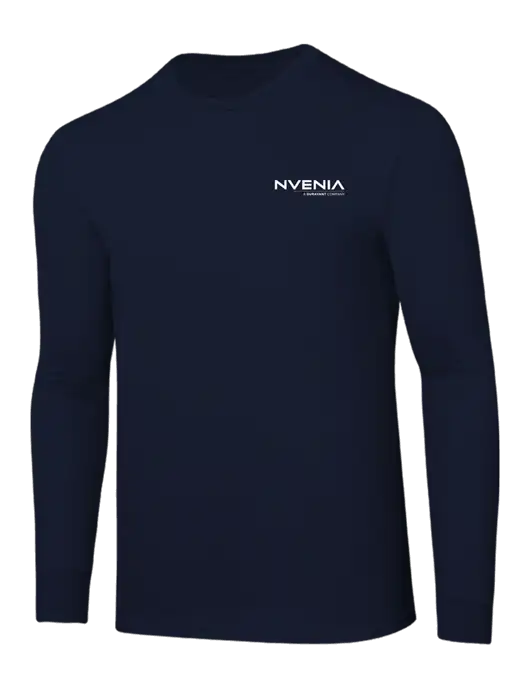 Core Blend Navy Long Sleeve Tee w/nVenia Logo