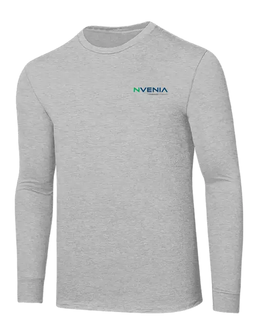 Core Blend Light Grey Heather Long Sleeve Tee w/nVenia Logo