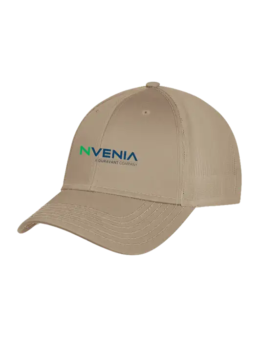 Khaki Mesh Trucker Cap Snap Back w/nVenia Logo