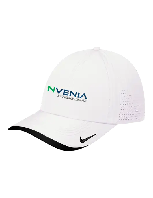 Nike White/Black Dri-FIT Perforated Performance Cap w/nVenia Logo