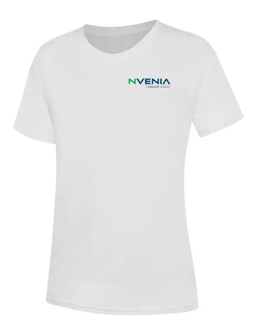 Womens White Core Blend Tee w/nVenia Logo