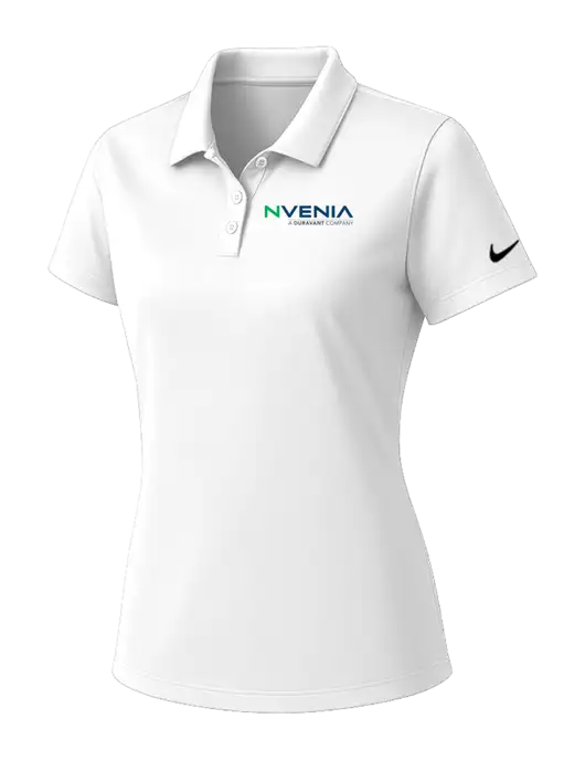 Nike Womens White Dry Essential Solid Polo w/nVenia Logo