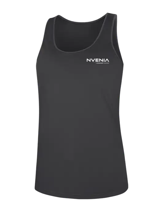 Womens Dark Grey PosiCharge Competitor Racerback Tank w/nVenia Logo