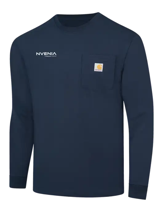 Carhartt Navy Workwear Pocket Long Sleeve T-Shirt w/nVenia Logo