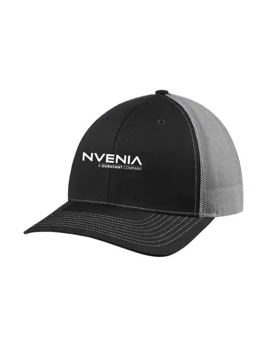 Richardson Adjustable Snapback Original 112 Trucker Cap Black w/Charcoal Mesh w/nVenia Logo