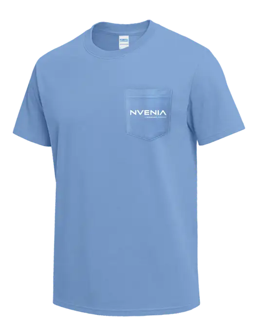 Light Blue Heavyweight 6.1 oz Pocket T-Shirt w/nVenia Logo