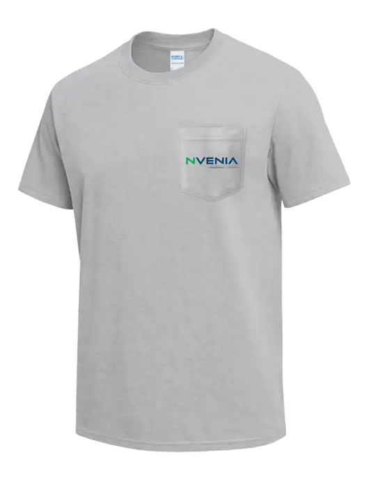 Light Grey Heather Heavyweight 6.1 oz Pocket T-Shirt w/nVenia Logo