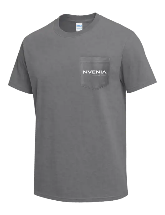 Medium Grey Heather Heavyweight 6.1 oz Pocket T-Shirt w/nVenia Logo