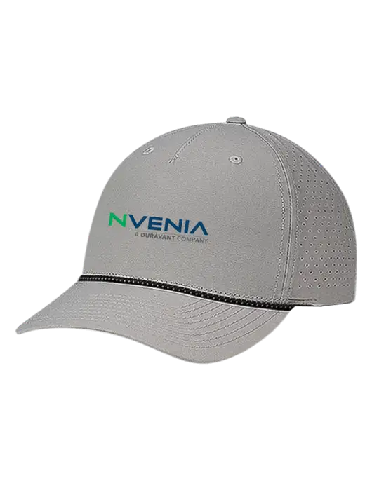 Richardson Laser Perf Performance Light Grey/Black-Grey Rope Cap w/nVenia Logo
