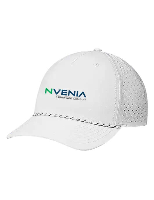 Richardson Laser Perf Performance White/White-Black Rope Cap w/nVenia Logo