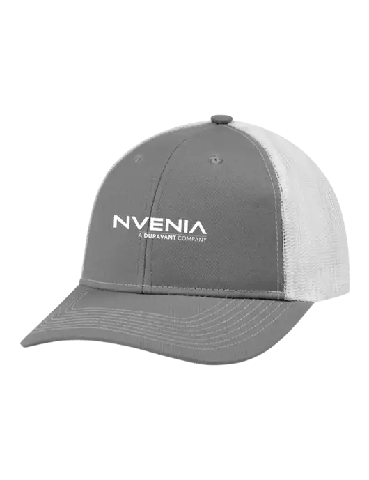 Snapback Ponytail Trucker Cap Light Medium Heather Grey w/White Mesh w/nVenia Logo