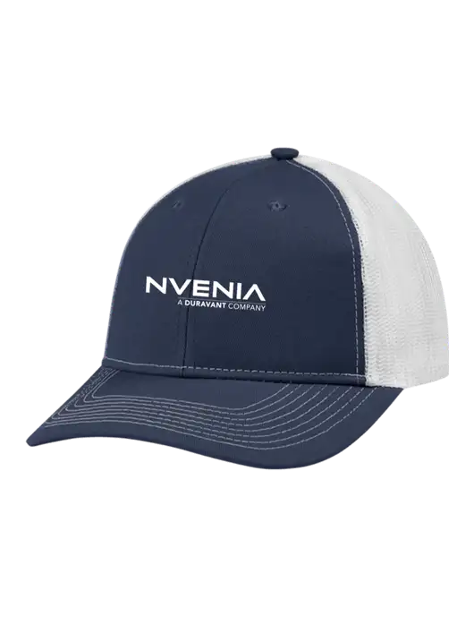 Snapback Ponytail Trucker Cap Navy w/White Mesh w/nVenia Logo