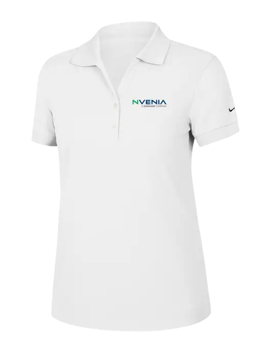 Nike Womens Dri-FIT Classic White Polo w/nVenia Logo
