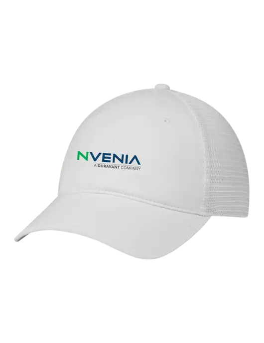 Richardson 111 Garment Washed Trucker Cap White w/White Mesh w/nVenia Logo