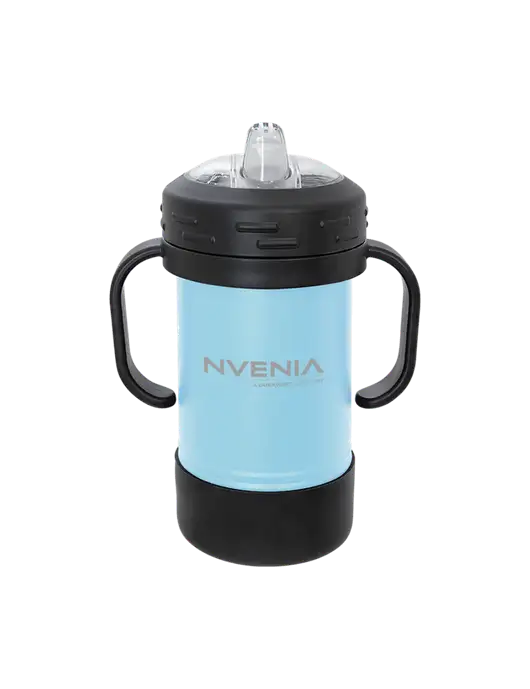 Polar Camel 10 oz Powder Coated Light Blue Sippy Cup w/nVenia Logo