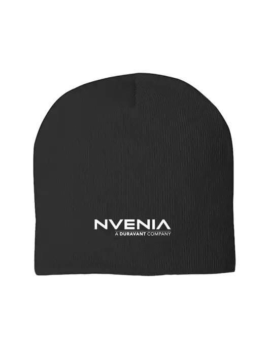 Solid Black Element Knit Beanie w/nVenia Logo