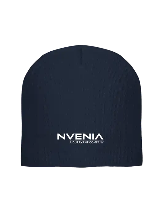 Solid Navy Element Knit Beanie w/nVenia Logo